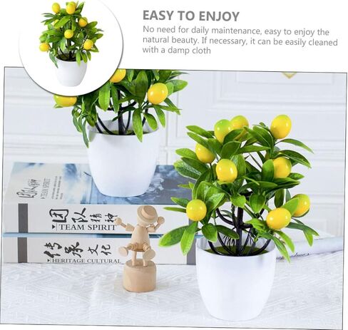 Artificial Lemon Potted Plant Decors Fake Fruits Decorations for Home Indoor Decor Tabletop Decor False Plant Ornaments Lemon Tree Topiary Plants Mini Small Plant Plastic in Saudi Arabia