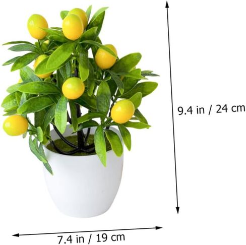 Artificial Lemon Potted Plant Decors Fake Fruits Decorations for Home Indoor Decor Tabletop Decor False Plant Ornaments Lemon Tree Topiary Plants Mini Small Plant Plastic in Saudi Arabia