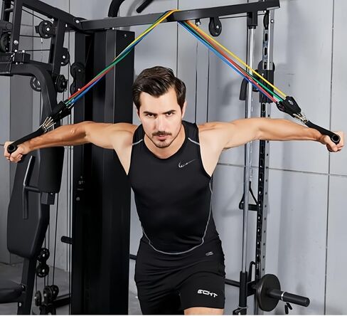 10-150lbs Exercise Bands/Resistance Bands Set for Women and Men Workouts with Handles, Straps, Door Anchor, Carry Bag - Elastic Tubes for Working Out, Home Fitness, Physical Therapy in Saudi Arabia