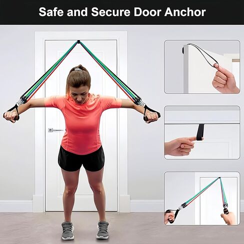 10-150lbs Exercise Bands/Resistance Bands Set for Women and Men Workouts with Handles, Straps, Door Anchor, Carry Bag - Elastic Tubes for Working Out, Home Fitness, Physical Therapy in Saudi Arabia