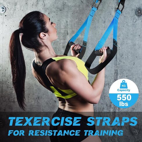 Resistance Trainer Exercise Straps, Home Resistance Training Kit with Handles, Door Anchor and Carrying Bag for Home Gym, Bodyweight Resistance Workout Straps for Indoor & Outdoor in Saudi Arabia