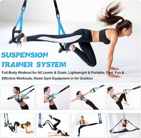 Resistance Trainer Exercise Straps, Home Resistance Training Kit with Handles, Door Anchor and Carrying Bag for Home Gym, Bodyweight Resistance Workout Straps for Indoor & Outdoor in Saudi Arabia