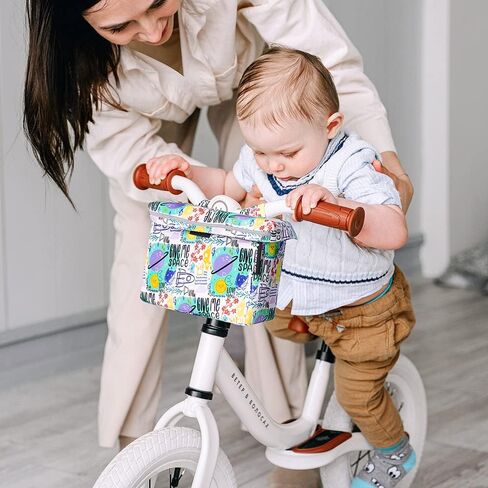 سلة دراجة للفتيات من أنزوم، إكسسوار تزيين الدراجة الأمامية للأطفال للفتيات والأولاد يناسب معظم دراجات الأطفال مثل الدراجات الثلاثية ودراجة التوازن والسكوتر in Kuwait