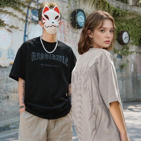 EMMIOL Men's T Shirts Oversize Short Sleeves Unisex Loose Solid Streetwear Tee Crew Neck Cotton Tops in Saudi Arabia
