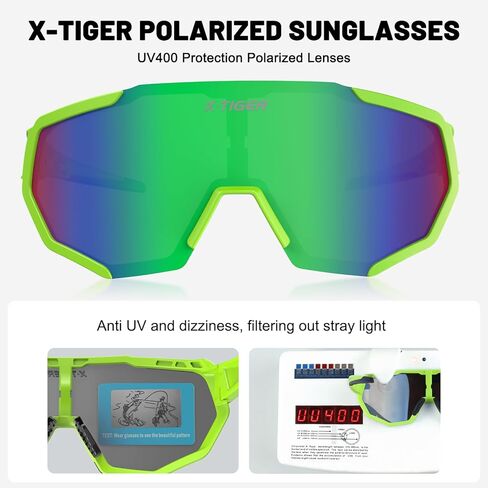 نظارات X-TIGER المستقطبة لركوب الدراجات، نظارات شمسية رياضية UV400 للرجال والنساء، نظارات الجري والصيد MTB in Kuwait