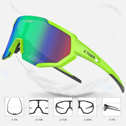 نظارات X-TIGER المستقطبة لركوب الدراجات، نظارات شمسية رياضية UV400 للرجال والنساء، نظارات الجري والصيد MTB in Kuwait