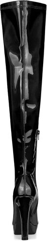 Allegra K Women's Platform Round Toe Chunky Heels Over The Knee High Boots in Kuwait