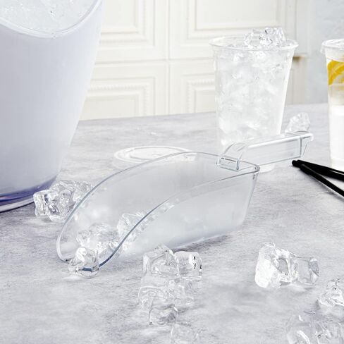 Restaurantware Met Lux 6 Ounce Ice Scoop 1 Flat Bottom Food Scoop - Beveled Front Edge Hanging Slot Clear PC Plastic Flour Scoop Lightweight For Ice Or Dry Ingredients in Saudi Arabia