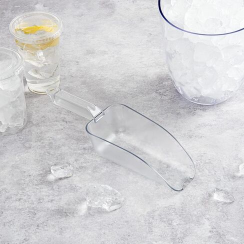 Restaurantware Met Lux 6 Ounce Ice Scoop 1 Flat Bottom Food Scoop - Beveled Front Edge Hanging Slot Clear PC Plastic Flour Scoop Lightweight For Ice Or Dry Ingredients in Saudi Arabia
