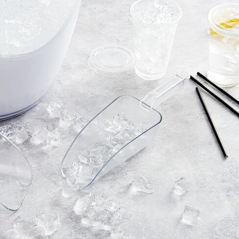 Restaurantware Met Lux 6 Ounce Ice Scoop 1 Flat Bottom Food Scoop - Beveled Front Edge Hanging Slot Clear PC Plastic Flour Scoop Lightweight For Ice Or Dry Ingredients in Saudi Arabia