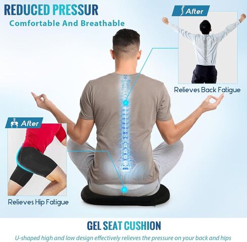 Kayak Seat Cushion with Storage Bag, Gel Waterproof Thick Egg Seat Pad Kayak Anti-Slip Seat Cushion with Non-Slip Cover for Sit in Office Chair, Car, Kayak Accessories Boat Canoe Fishing in Saudi Arabia