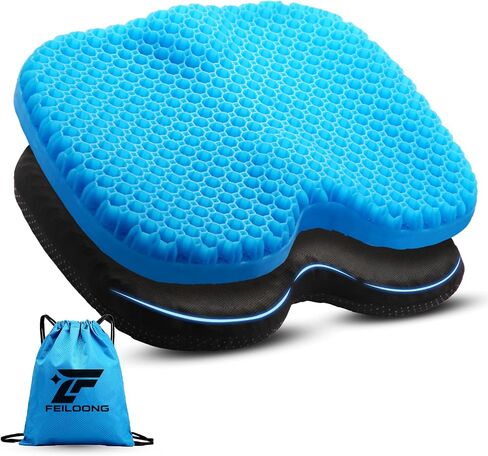 Kayak Seat Cushion with Storage Bag, Gel Waterproof Thick Egg Seat Pad Kayak Anti-Slip Seat Cushion with Non-Slip Cover for Sit in Office Chair, Car, Kayak Accessories Boat Canoe Fishing in Saudi Arabia