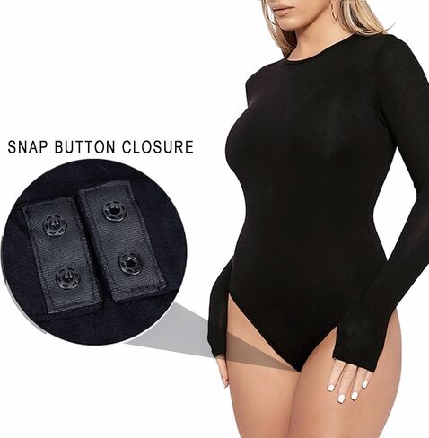 بدلة نسائية من BAOZMINAN بأكمام طويلة، بدلة قطعة واحدة برقبة دائرية سوداء، قطع علوية أساسية قابلة للتمدد قطعتين in Kuwait