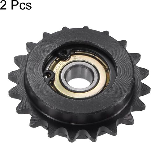 uxcell #25 Chain Idler Sprocket, 8mm Bore 1/4" Pitch 19 Tooth Sprocket Tensioner, C45 Carbon Steel 25 Roller Chain Sprocket with Bearing for ISO 04C Chain, 2Pcs in Saudi Arabia