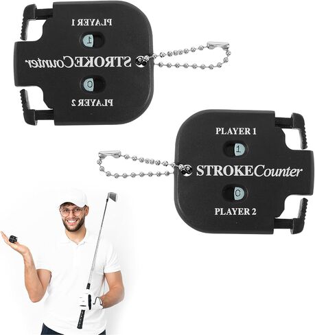 2Pcs Golf Score Counter, 2 Player Stroke Counter Golf Score Indicator, Mini Square Golf Score Counters, for Golf Game Scorekeeper Outdoor Sport Scoreboard in Saudi Arabia