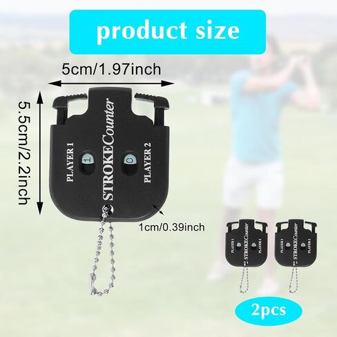2Pcs Golf Score Counter, 2 Player Stroke Counter Golf Score Indicator, Mini Square Golf Score Counters, for Golf Game Scorekeeper Outdoor Sport Scoreboard in Saudi Arabia