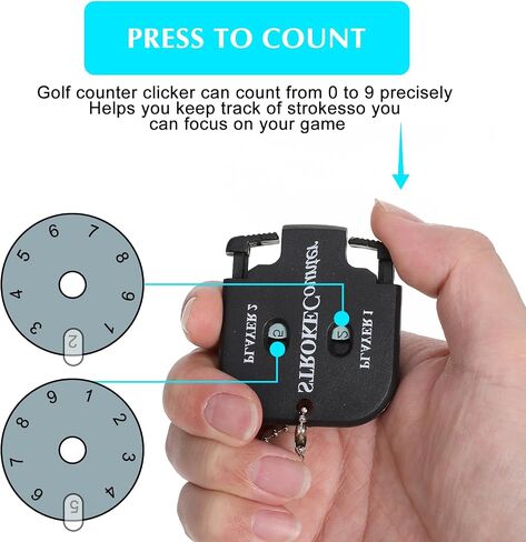 2Pcs Golf Score Counter, 2 Player Stroke Counter Golf Score Indicator, Mini Square Golf Score Counters, for Golf Game Scorekeeper Outdoor Sport Scoreboard in Saudi Arabia