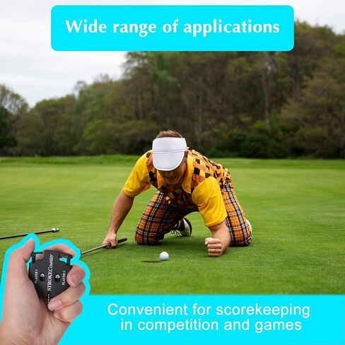 2Pcs Golf Score Counter, 2 Player Stroke Counter Golf Score Indicator, Mini Square Golf Score Counters, for Golf Game Scorekeeper Outdoor Sport Scoreboard in Saudi Arabia
