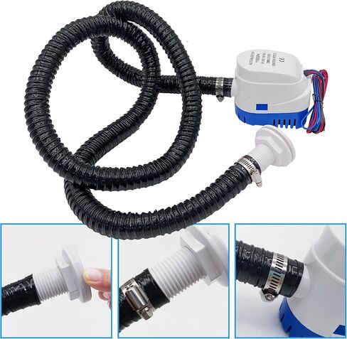 العالمي قارب مضخة نزح عدة 1100gph مضخة نزح السباكة مجموعة خرطوم المشابك من خلال بدن المناسب مضخة غاطسة in Kuwait