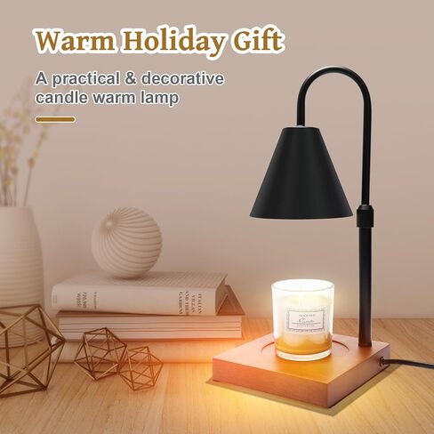 مصباح تسخين الشمعة مع مؤقت، مصباح تسخين الشمع على شكل شموع معدنية كهربائية لشموع البرطمان، مصباح حرارة مؤقت قابل للتعديل وارتفاع قابل للتعديل - بدون لهب شمعة معطرة، مصباح تسخين فانوس مع مصباحين in Kuwait