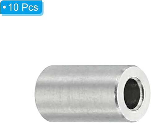PATIKIL M3 Stainless Steel Spacers, 10 Pcs Metal Spacer Stainless Steel 3.1mm ID x 6mm OD X10mm L Stainless Steel Spacers Screw Standoff Round for 1/8 Inch or M3 Screw Bolts in Saudi Arabia