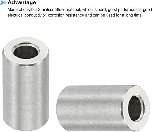 PATIKIL M3 Stainless Steel Spacers, 10 Pcs Metal Spacer Stainless Steel 3.1mm ID x 6mm OD X10mm L Stainless Steel Spacers Screw Standoff Round for 1/8 Inch or M3 Screw Bolts in Saudi Arabia