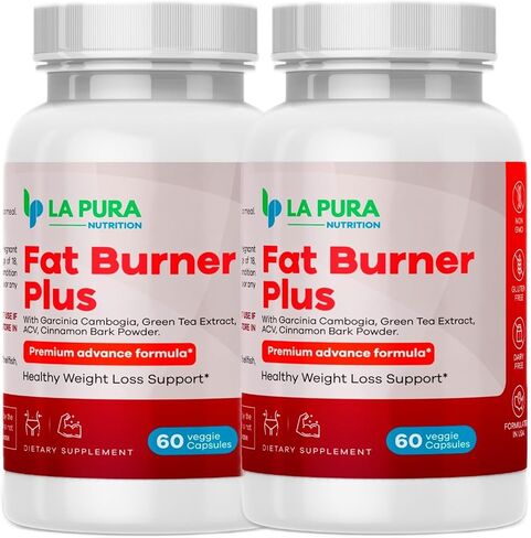 LaPura Fat Burner Plus, 60 Capsules (2 Pack) - Weight Loss Support, Appetite Suppressant, Energy Booster, Premium Formula - Green Tea & Green Coffee Bean Extract, Cinnamon Bark Powder in Saudi Arabia