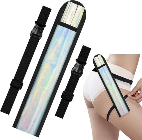 حافظة مروحة الهذيان حامل مروحة يد قابلة للطي مع أشرطة قابلة للتمدد، ملحقات مهرجان الهذيان حافظة مروحة عاكسة لدوائر الموسيقى وحفلات رقص الفخذ وأساسيات الهذيان in Kuwait