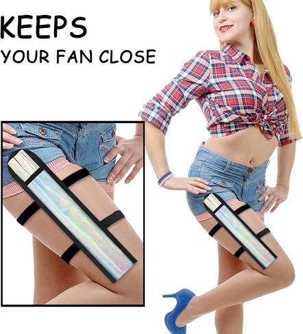 حافظة مروحة الهذيان حامل مروحة يد قابلة للطي مع أشرطة قابلة للتمدد، ملحقات مهرجان الهذيان حافظة مروحة عاكسة لدوائر الموسيقى وحفلات رقص الفخذ وأساسيات الهذيان in Kuwait