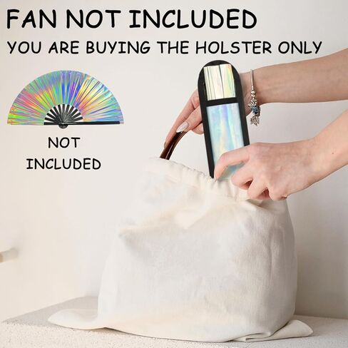 حافظة مروحة الهذيان حامل مروحة يد قابلة للطي مع أشرطة قابلة للتمدد، ملحقات مهرجان الهذيان حافظة مروحة عاكسة لدوائر الموسيقى وحفلات رقص الفخذ وأساسيات الهذيان in Kuwait