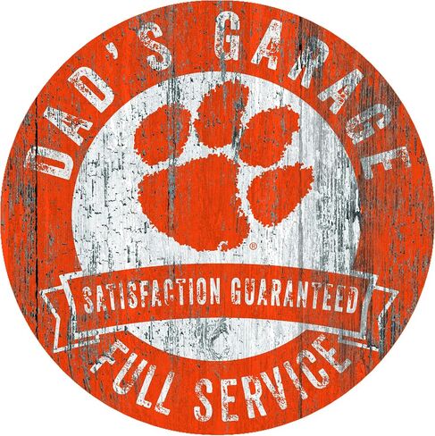 لافتة خشبية لجراج الأب من Fan Creations NCAA Clemson Tigers مقاس 30.48 سم in Saudi Arabia