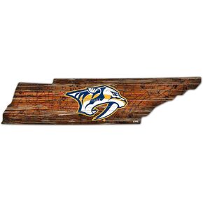 Fan Creations NHL Nashville Predators Unisex Nashville Predators Mini Roadmap State Sign, Team Color, 12 inch