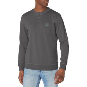 BOSS Men's Patch Logo French Terry Pullover Cotton Sweatshirt