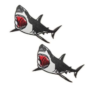 Shark Embroidered Iron On Horror Patches Halloween