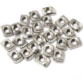 1515 Series 24-Pack M3 T-Nuts,Carbon Steel Nickel-Plated Half Round Roll in Sliding T Slot Nut