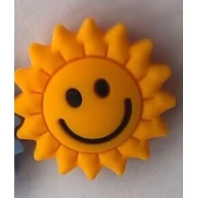 Orange Sunflower Petal Embedded Tennis Racket Vibration Dampener Soft Silicon Racket Dampener Cartoon Shape Tennis Racquet Shock Absorbers Tennis Racket for Racquetball