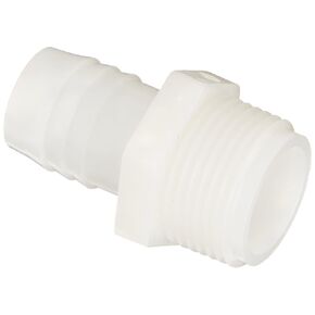 باركر هانفين 325HB-12-12N تركيب موصل ذكر من النايلون Par-Barb، 3/4 بوصة خرطوم بارب × 3/4 بوصة ذكر NPT، أبيض