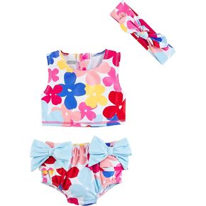 Mud Pie Girls Swimsuit & Headband Set
