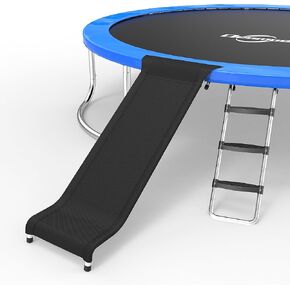 Trampoline Ladder Slide Kit, Trampoline Universal 3 Steps Wide Ladder & Buffer Slide, Universal Ladder Slide for 10ft 12ft 14ft 15ft 16ft Trampoline, Easy to Climb and Slide for Children/Kids