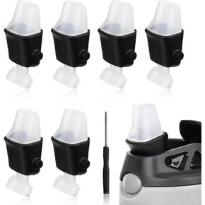 6pcs Replacement Spout for Contigo, Soft Lids Replacement Parts with Screwdriver BPA-Free Mouth Piece Silicone Mouthpiece Compatible with Contigo Aubrey Kids 14oz 20oz Water Bottle