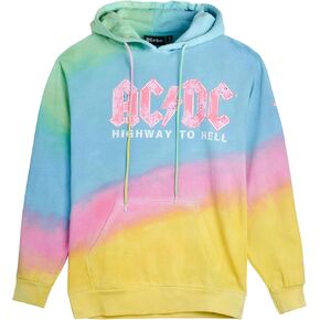 AC/DC Women's Sweatshirt - Vintage Tie Dye Boyfriend Hoodie Sweatshirt - Retro Hard Rock Concert Sweatshirt for Women (XS-XL)