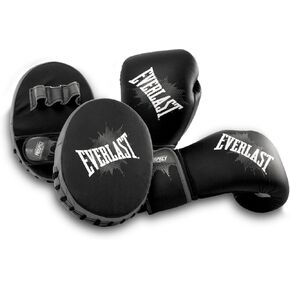 Everlast Prospect Youth Glove & Mitt Kit, Black/Grey, Small