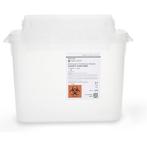 McKesson Prevent Sharps Container for Home Use, 5.4 Quart - for Biohazard Infectious Waste, Needle and Syringe Disposal - Translucent, Touchless Lid - White, 1 Count