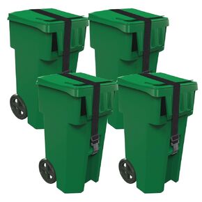 4 PCS Wheelie Trash Bin Can Lid Lock for Animals, Adjustable Trash Can Bands Dustbin Lock Garbage Can Lid Lock Straps for Animals Outdoor Squirrels Dogs Bears Raccoons