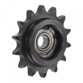 uxcell Chain Idler Sprocket, 8mm Bore 3/8" Pitch 14 Tooth Tensioner, Black Oxide Finish C45 Carbon Steel with Insert Single Bearing for ISO 06B Chains