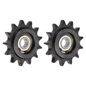 uxcell 2pcs DIN(ISO) 08B Roller Chain Idler Sprocket 10mm Bore, 1/2" Pitch, Hardened 13 Tooth Tensioner Sprocket, Insert Single Bearing (B Type)