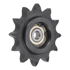 uxcell Chain Idler Sprocket, 6mm Bore 1/2" Pitch 12 Tooth Tensioner, Black Oxide Finish C45 Carbon Steel with Insert Single Bearing for ISO 08B Chains