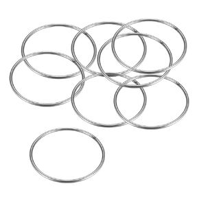 uxcell 201 Stainless Steel O Ring 100mm(3.39") Outer Diameter 4mm Thickness Strapping Welded Round Rings 8pcs
