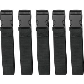 CHENJIN 5PCS Adjustable Nylon Shoulder Straps 1 x 47 inches Buckle Tiedown Strap Multi-purpose Plastic Buckle Waist Pack Webbing Nylon Backpack Strap Quick Release Buckle for Outdoor Products Black