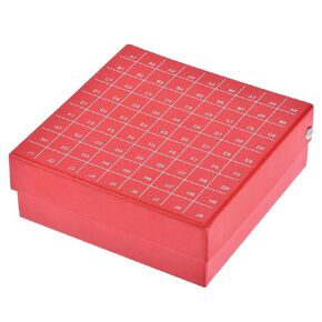uxcell Centrifuge Tube Freezer Storage Box 81-Well Waterproof Cardboard Holder Red for 1.8ml/2ml Micro Centrifuge Tubes
